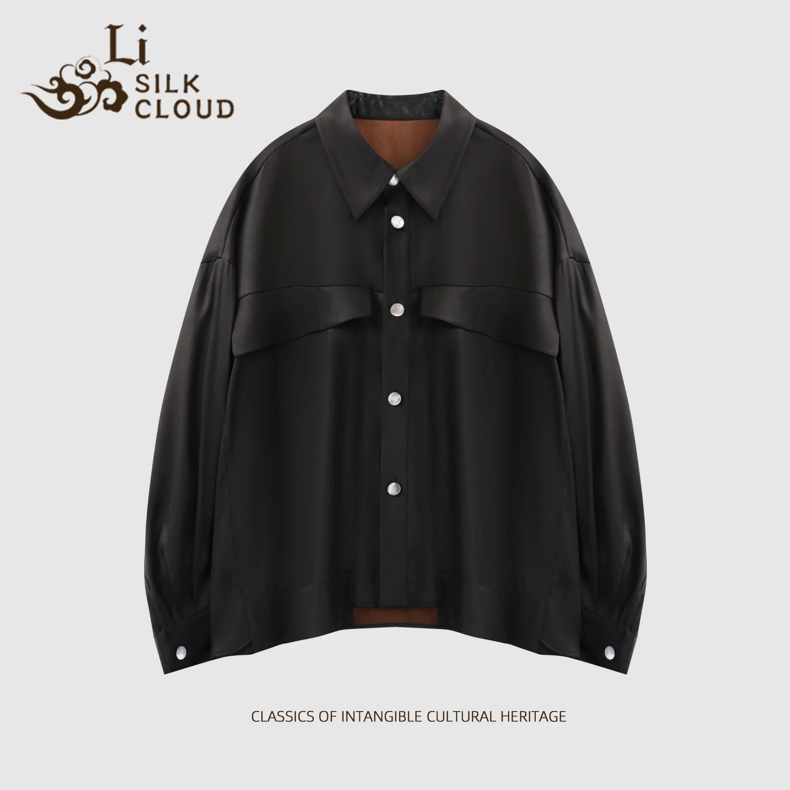LI SILK CLOUD Traditional Chinese Xiangyunsha Blouse - Pure Silk Fabric, Ultra-Smooth & Premium Touch
