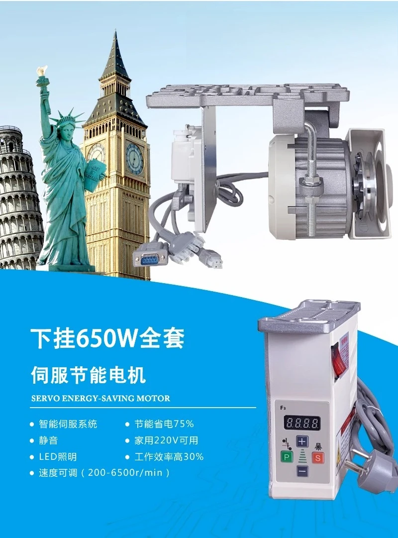 Macchina da cucire industriale, servomotore a risparmio energetico