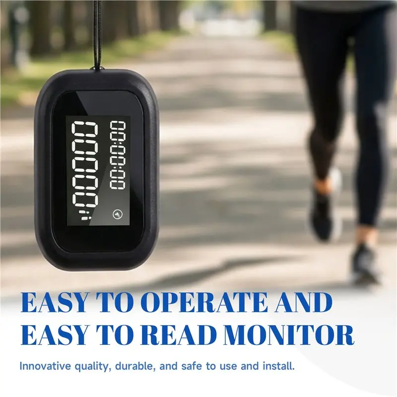 A07T-For Step Calorie Tracker 3D Pedometer For Walking, LCD Display Accurate For Step Counter& Removable Lanyard