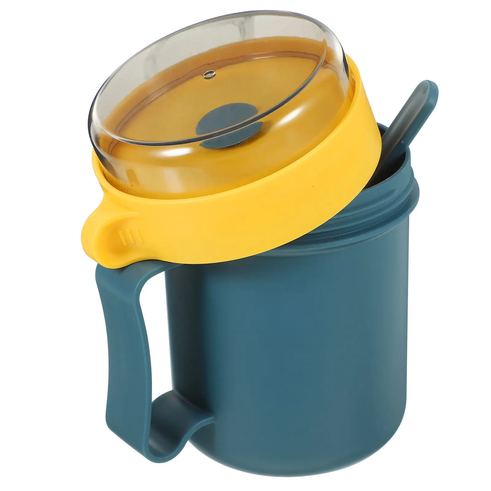 500ml Portable Milk Cup with Leak-Proof Lid & Spoon – BPA-Free PP, Microwave Safe, Dishwasher Safe