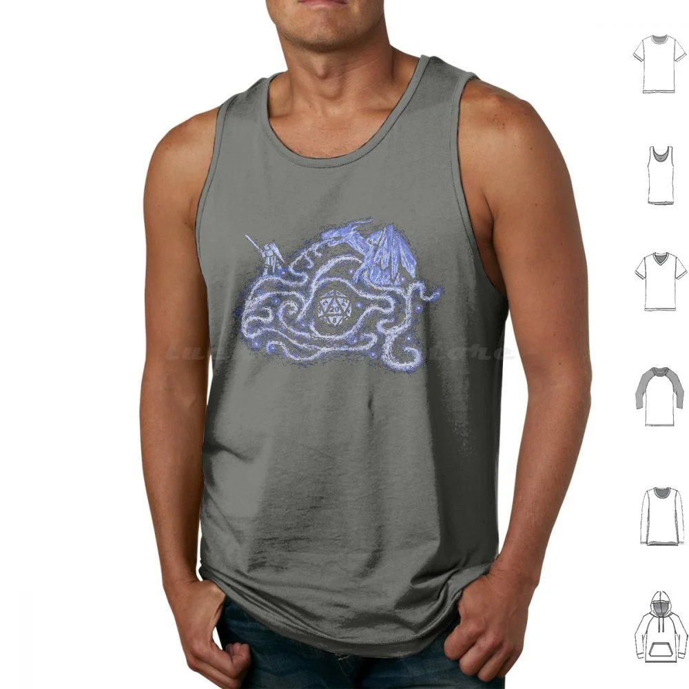 Starry Knight Tank Tops Print Cotton Dnd Roleplaying Knight Starry Night Van Gogh Mimic