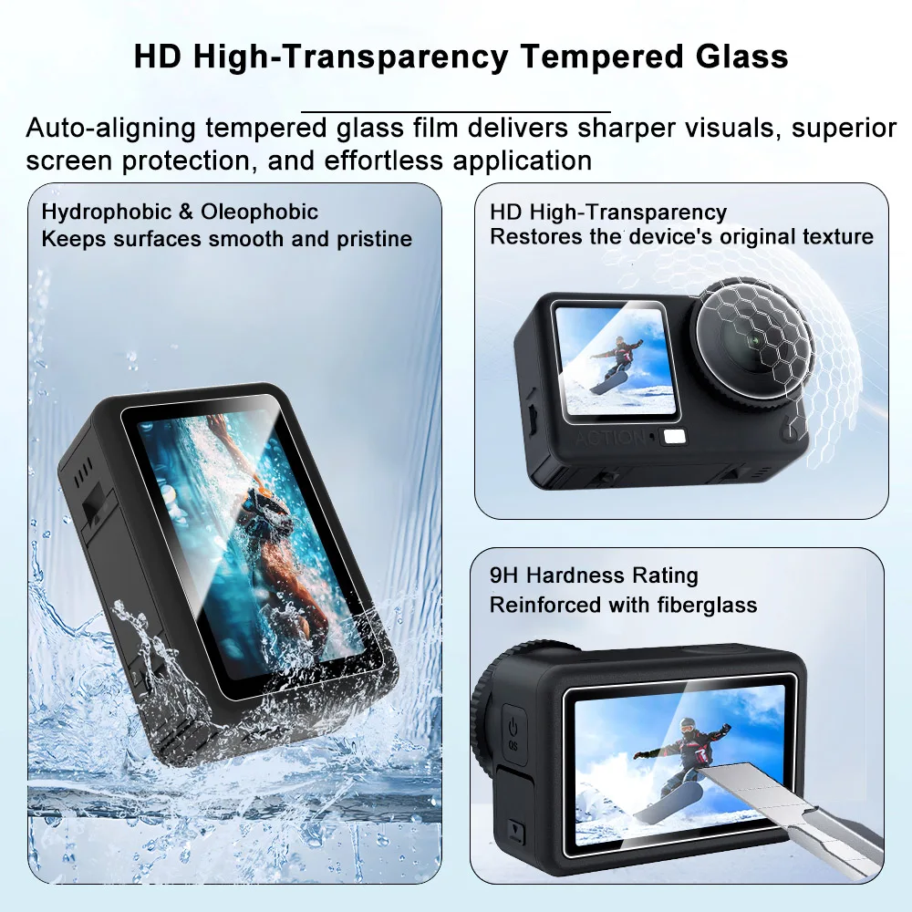 

2Pcs For DJI Osmo Action6 Tempered Glass Action Camera Screen Protector for Osmo Action6 Screen Protective Film Accessories