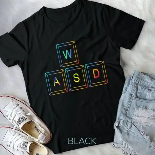 WASD RGB Keyboard Keys PC Gaming T-Shirt for Computer Gamers Unisex T-shirt