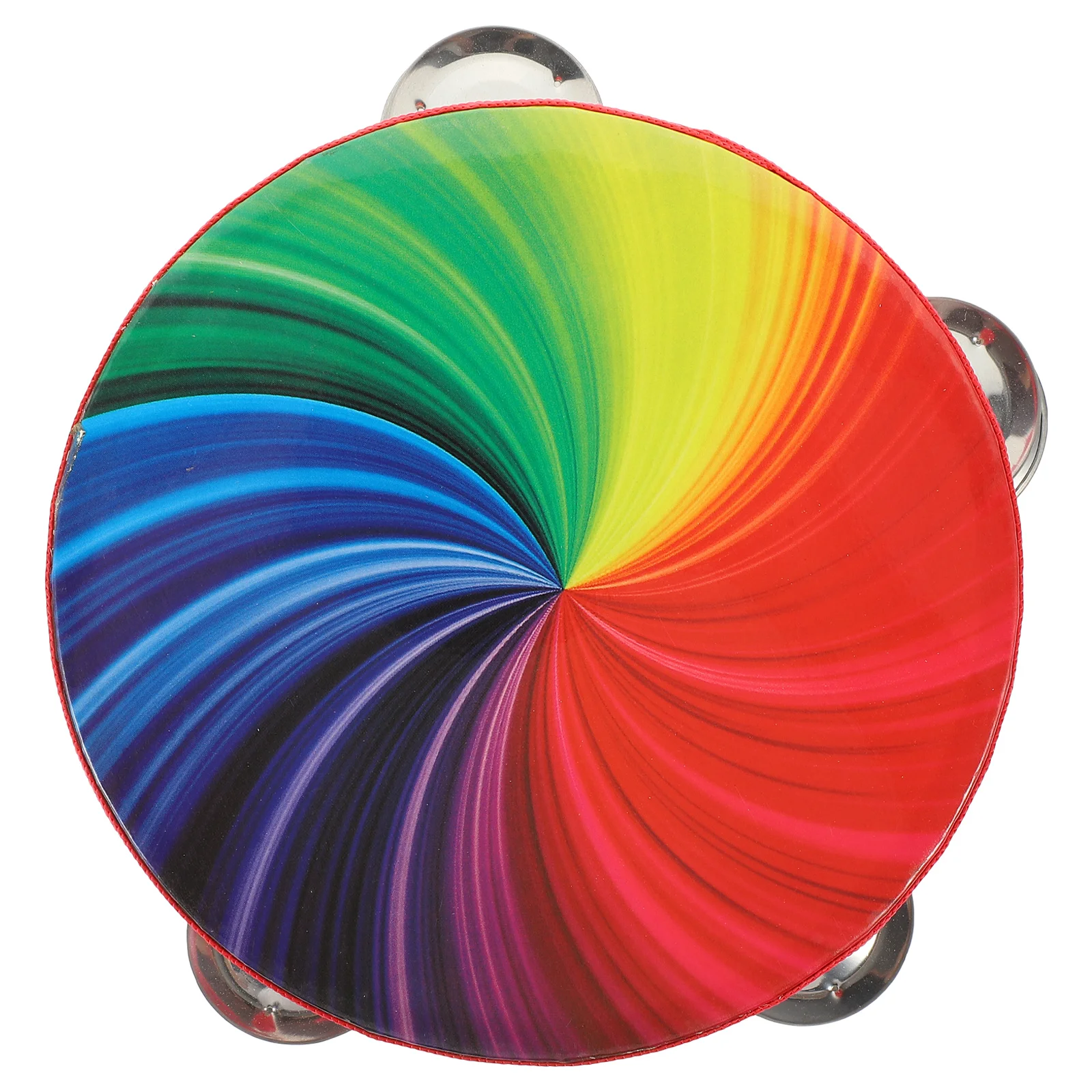 

Double Row of Rainbow Ring Drums Hand Held Tambourine Percussion Instruments Musical Jingle-hit Handheld Tambourines
