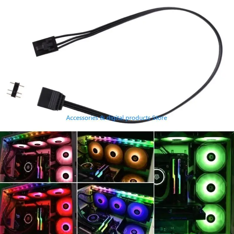 77JD for Pirate Ship Controller Adapter Line QL- LL120 ICUE Sync- ARGB 4Pin Cable