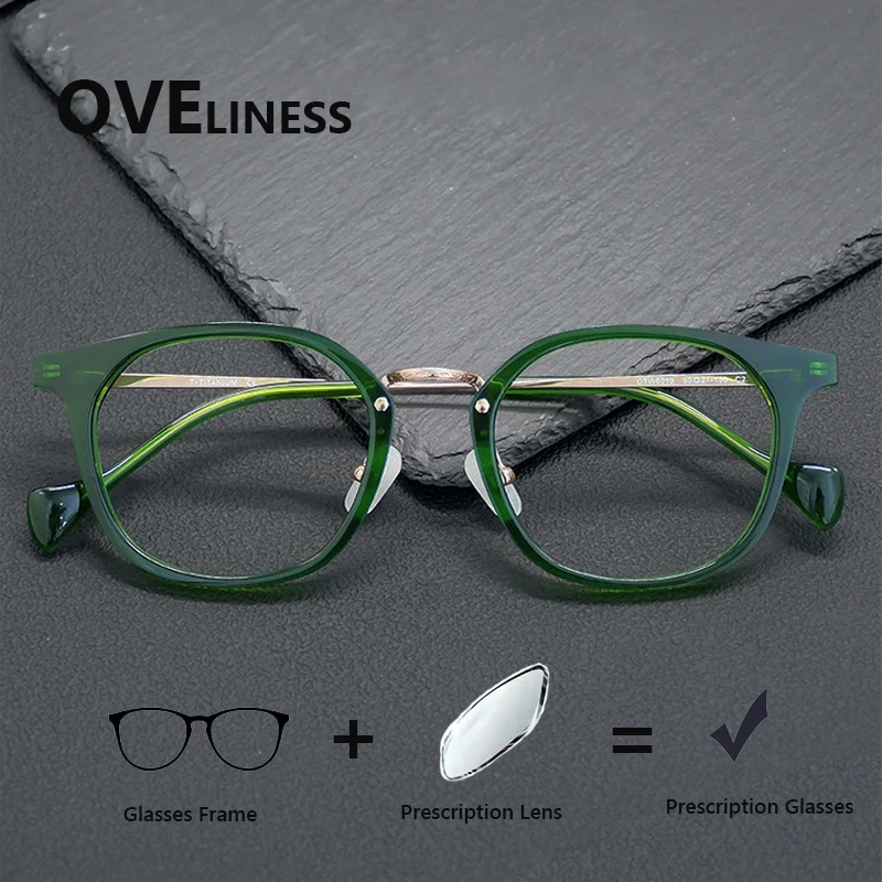

optical Acetate Titanium Glasses Frame for Men Women Vintage Retro Round Prescription Eyeglasses frame Spectacles myopia Eyewear