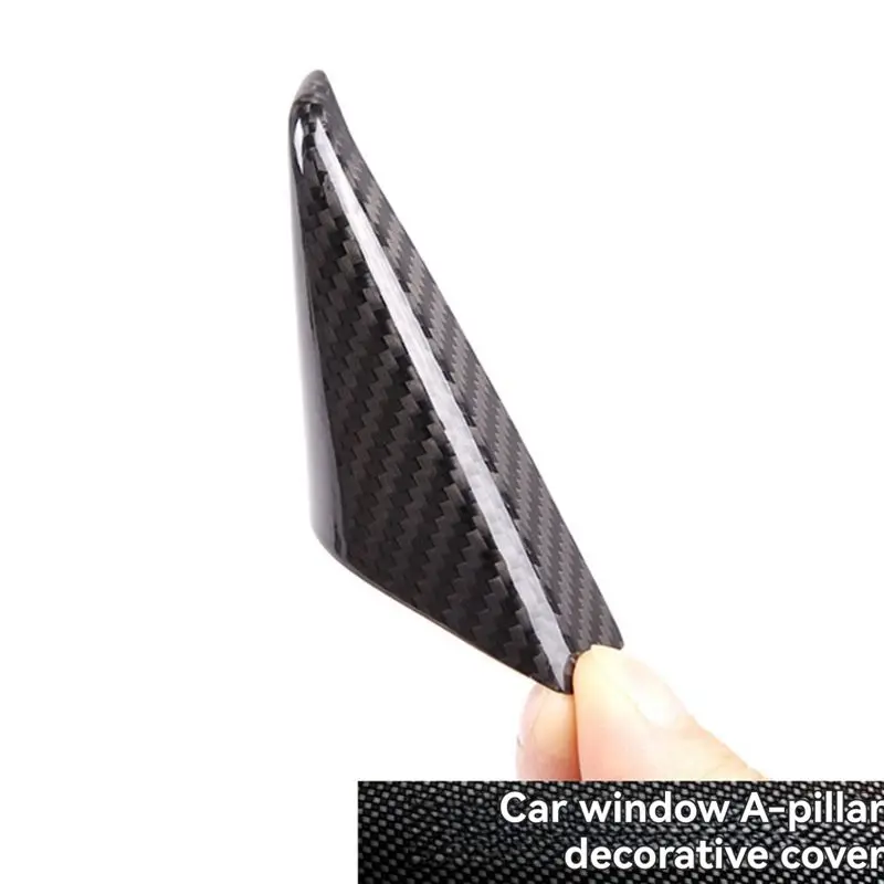 Decorative Real Carbon Fiber Car A Pillar Triangle Cover For 718 911 2012-2019 Gloss Black