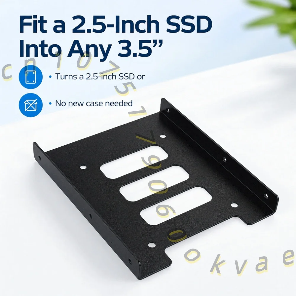 2.5 to 3.5 SSD HDD Metal Mounting Bracket Adapter Internal Hard Drive Bay Caddy for Desktop PC with 8 Screws