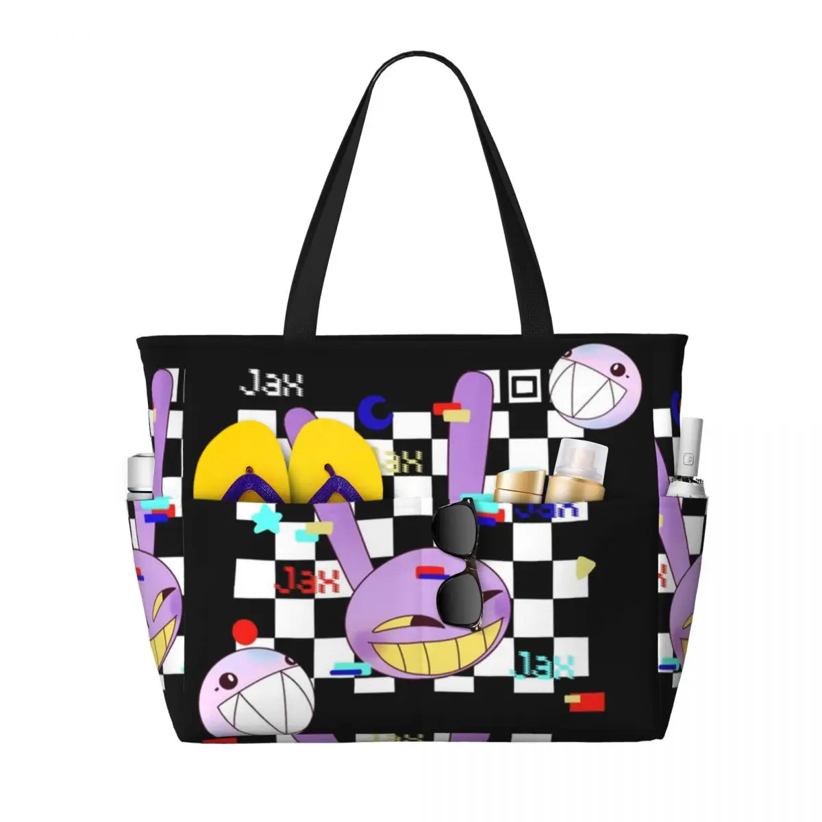 Jax The Amazing Digital Circus Beach Tote Bag Sport Gym Yoga Duffle Large Tote Bag Women Travel Bag Fitness bag