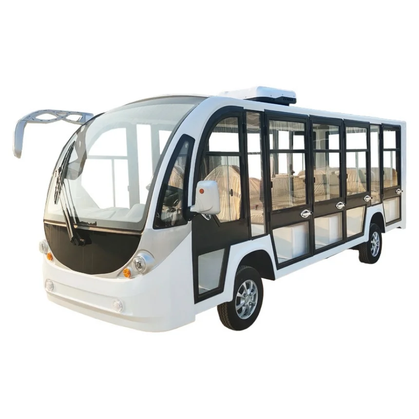 Four-Wheel Electric Golf Cart With Optional Rain Curtain For Sun Protection Rain Cover Scenic Sightseeing Electric Bas