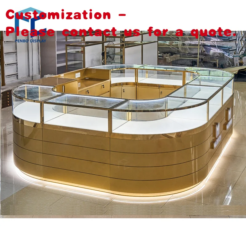 

Элегантное ювелирное изделие из закаленного стекла, витрина для духов, круглый торговый центр, парфюмерный киоск, дизайн, розничный магазин, островная витрина, распродажа
