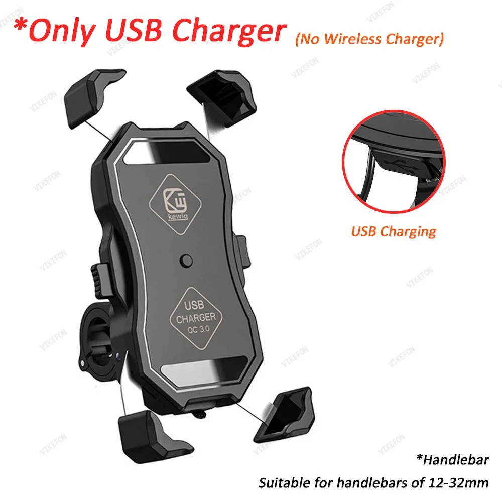 Kabelloses Ladegerät für Motorrad und Fahrrad, Handyhalterung mit Schnellladefunktion für Lenker, Schnellladeständer für 4,7-7,2 Zoll Mobiltelefone – Detail 8