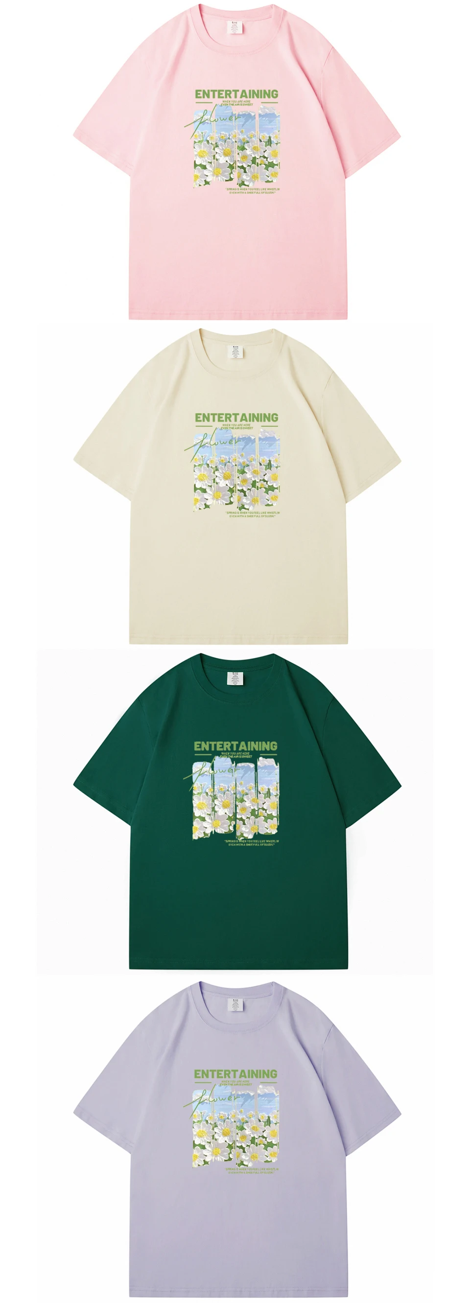 WAVLATII Neue Damen-T-Shirts mit gelbem Blumenmuster, weiblich, lässig, aus Baumwolle, weich, grün, kurzärmelig, für den Sommer, WT2402 – Detail 2