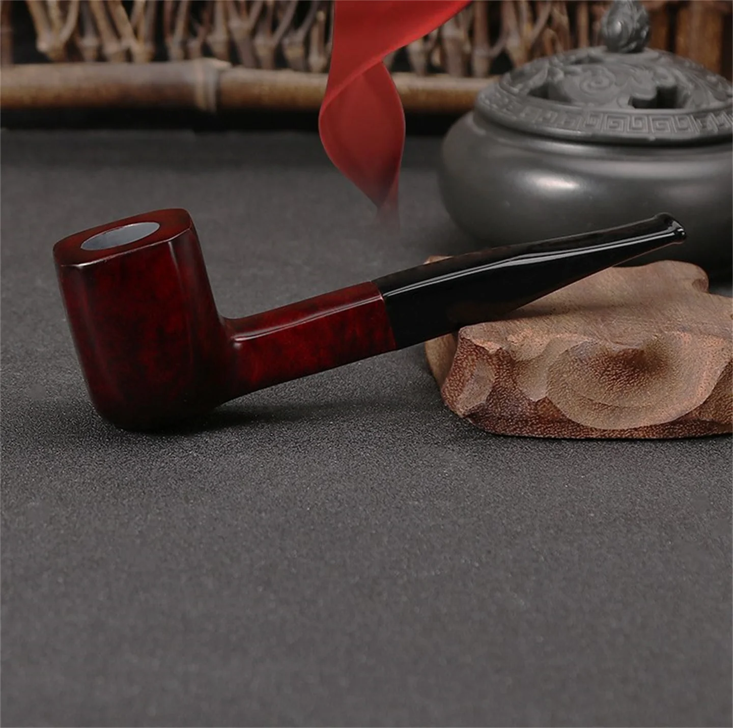 Pure Handmade Imported Phoebe Wood Tobacco Special Wooden Pipe Hammer Style Tabletop Pipe