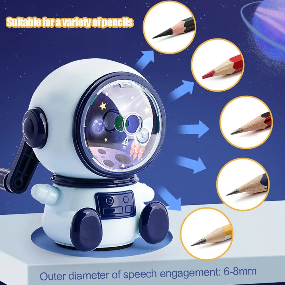 Cartoon Student Prize Third Gear Adjustable Astronaut Pencil Sharpener Automatically Enters Lead Hand-cranked Mechanical Tool