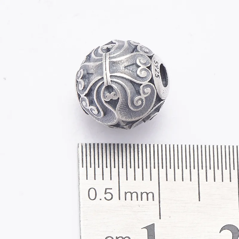Vintage 100% 925 Silver Lucky Cloud Beads Sterling Loose Beads DIY Bracelet Findings
