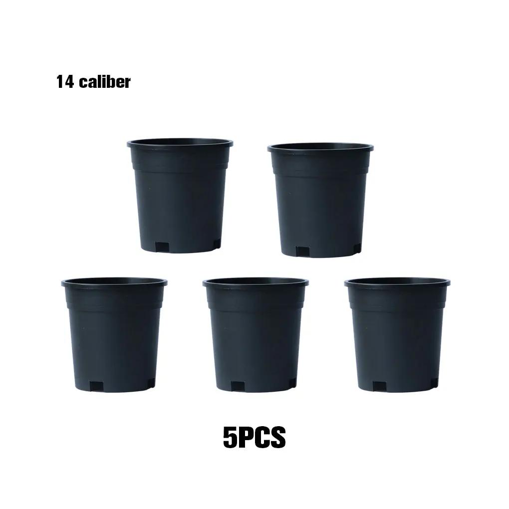 5piece Plastic Flower Pots – Deep And Drainage Holes For Preventing Waterlogging And Preferred Is Extruded Without