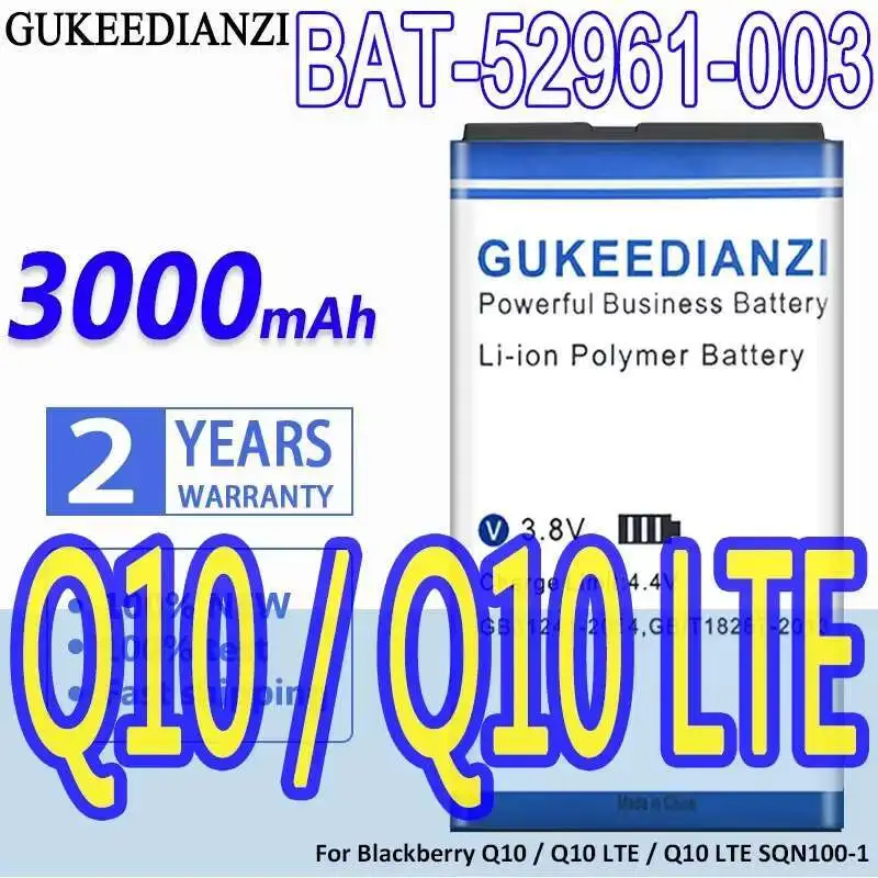 

3000 мАч для Blackberry Q10 Q10 Lte Q10 Lte SQN100-1 аккумулятор для мобильного телефона Bat-52961-003 высокая производительность