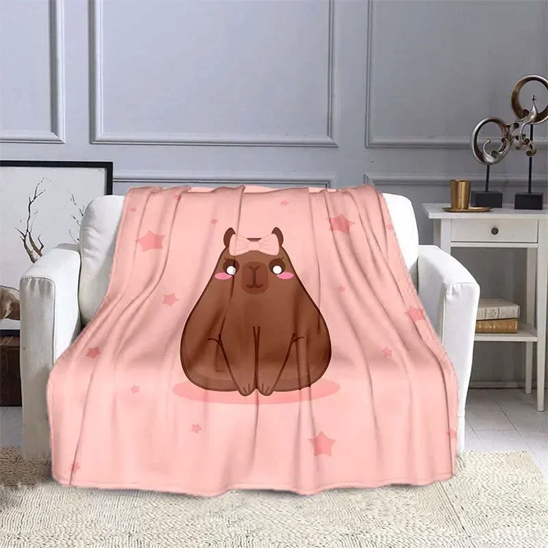 Capybara Printed Blanket Children Adult Blanket Soft and Warm Bedding for Bed Sofa Outdoor Travel Cover Blanket