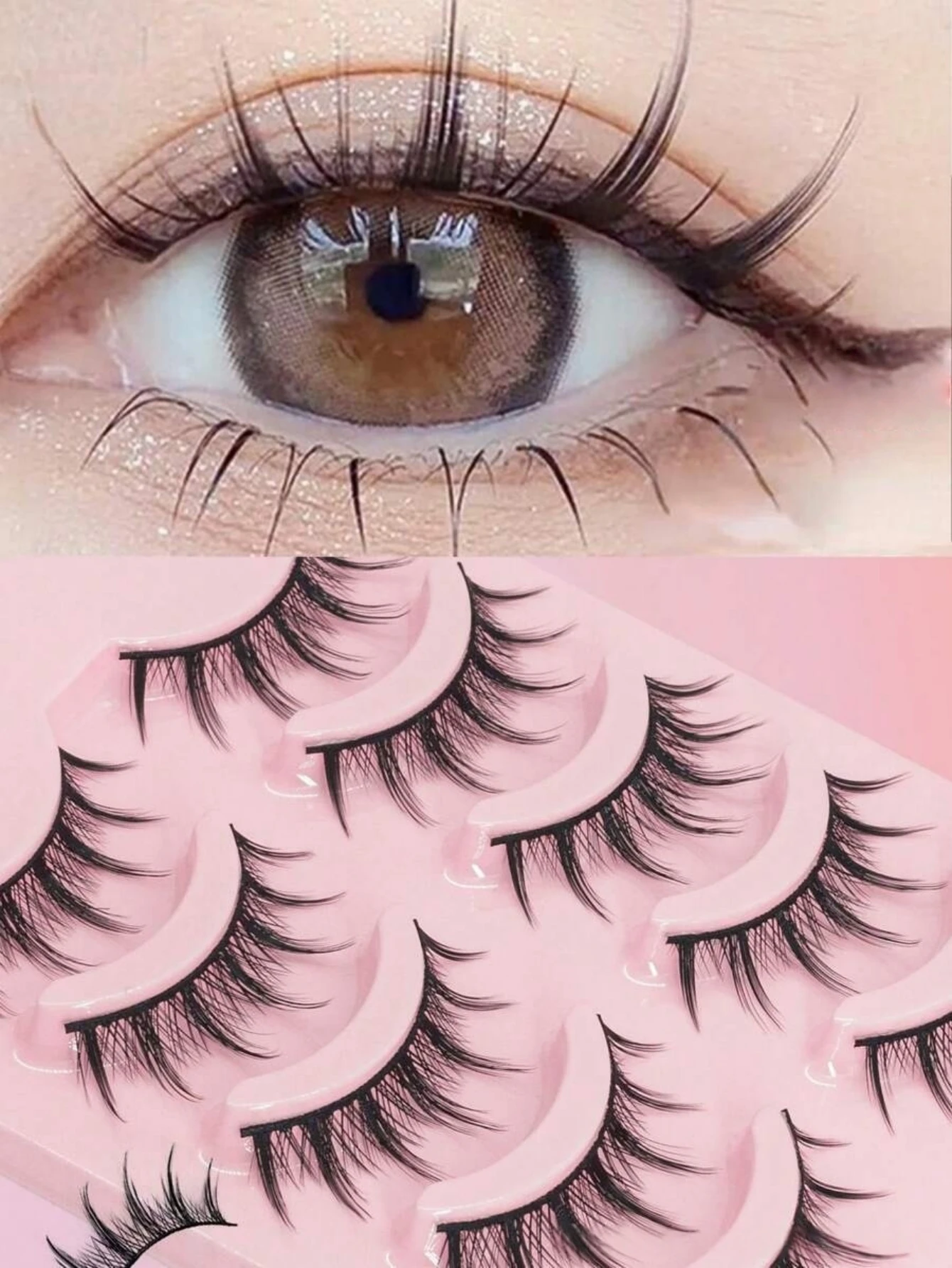 5Pairs Little Devil False Lashes Natural Fake Eyelashes Fluffy Soft Daily COS Full Strip Lashes Band