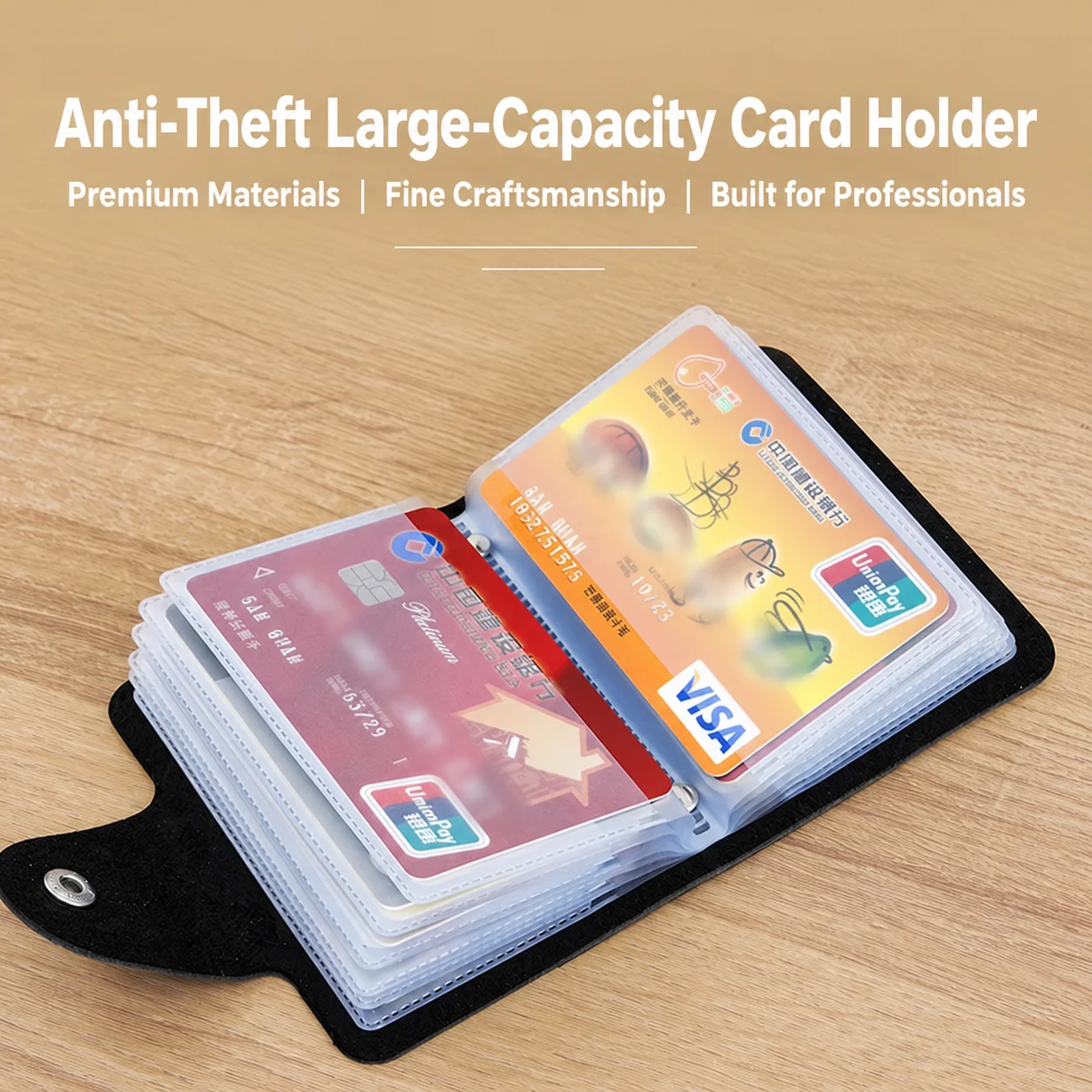 Anti Demagnetization Card Holder Anti Demagnetization Card Wallet Multi Slots Card Holder Compact For Id Documents Pocket Travel