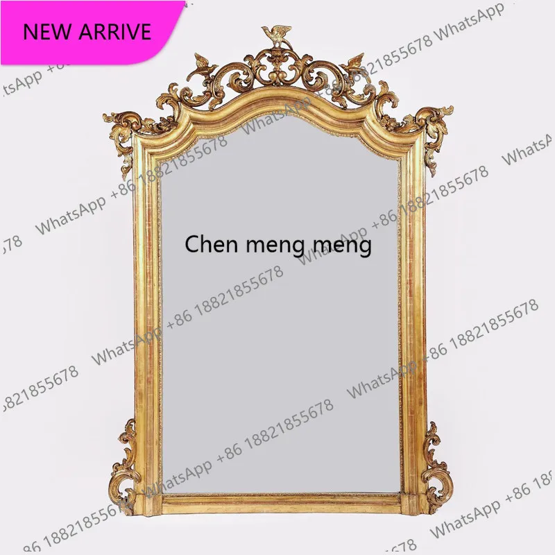 CC Custom carved makeup mirror American retro vanity mirror porch fireplace decorative mirror