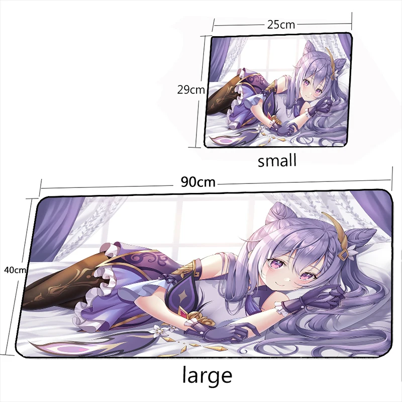 MRGLZY Anime Sexy Girl XXL Mouse Pad Genshin Impact Keqing Gamer Large Desk Mat Computer Gaming Peripheral Accessories MousePads