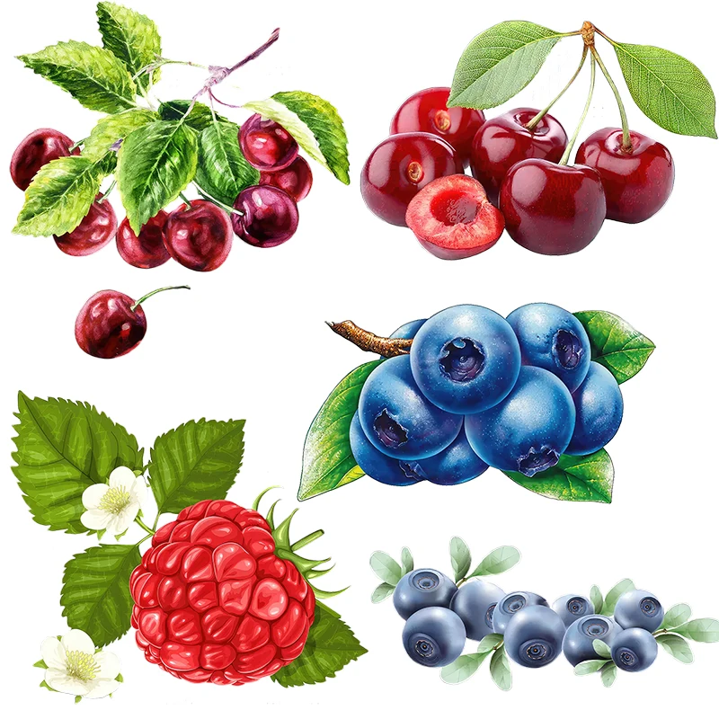 Three Ratels CO82 Colorful Raspberry Cute Fruit Room Decoration Wall Sticker Kitchen Waterproof Self adhesive Decal