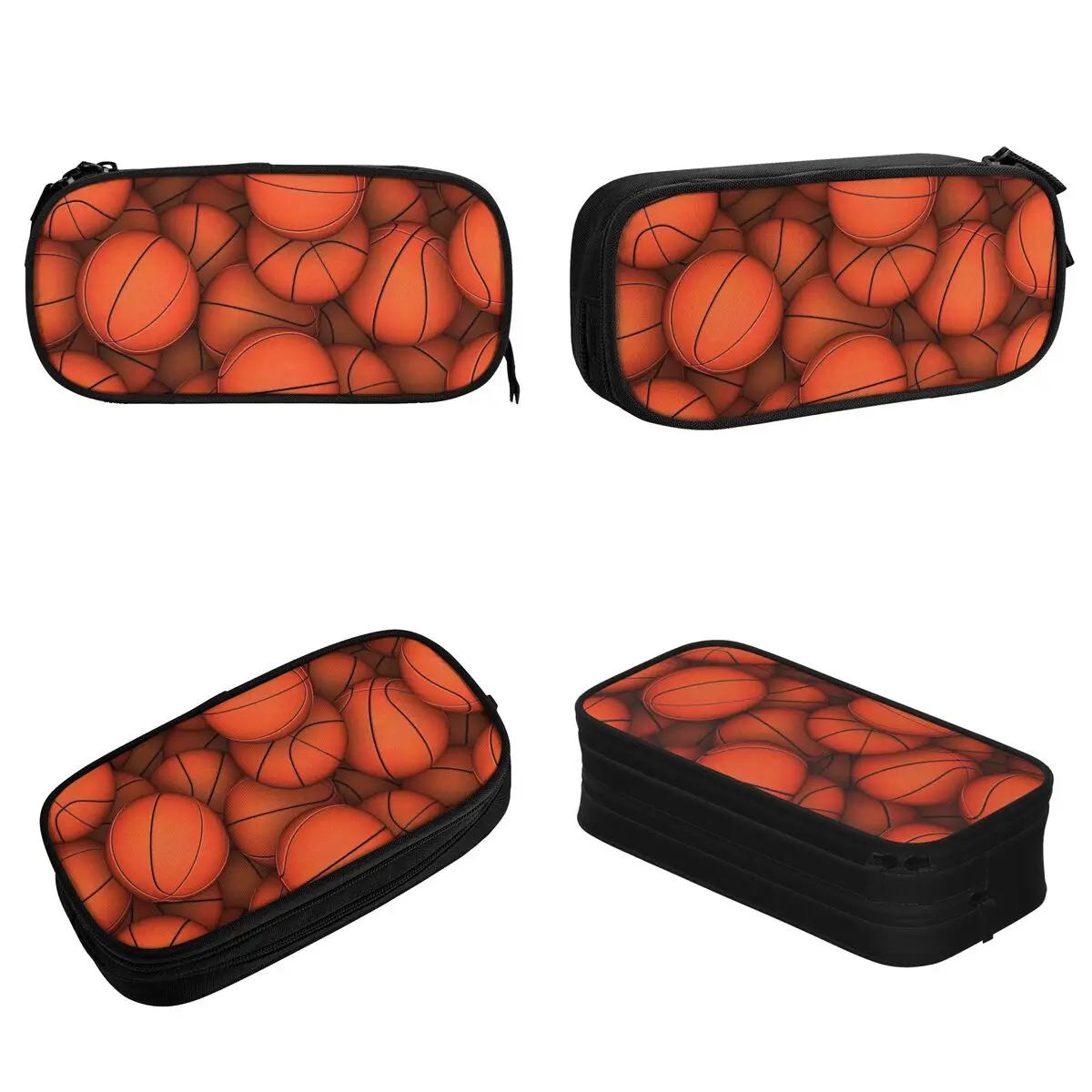 Basketball Balls Pattern Pencil Cases Creative Pen Box Bags Girls Boys Big Capacity Students School Cosmetic Pencil Pouch