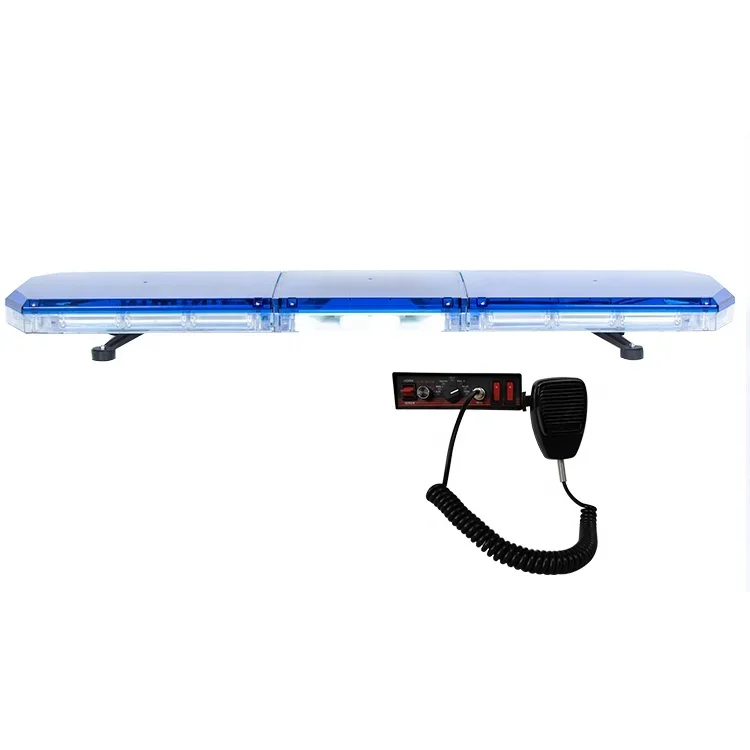 

High Power Full Size Blue Led Ambulance Strobe Warning Light bar with Siren