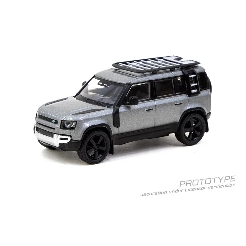 PreSale 1:64 Tarmac Works Defender 110 رمادي معدني دييكاست نموذج سيارة مجموعة لعبة مصغرة TW