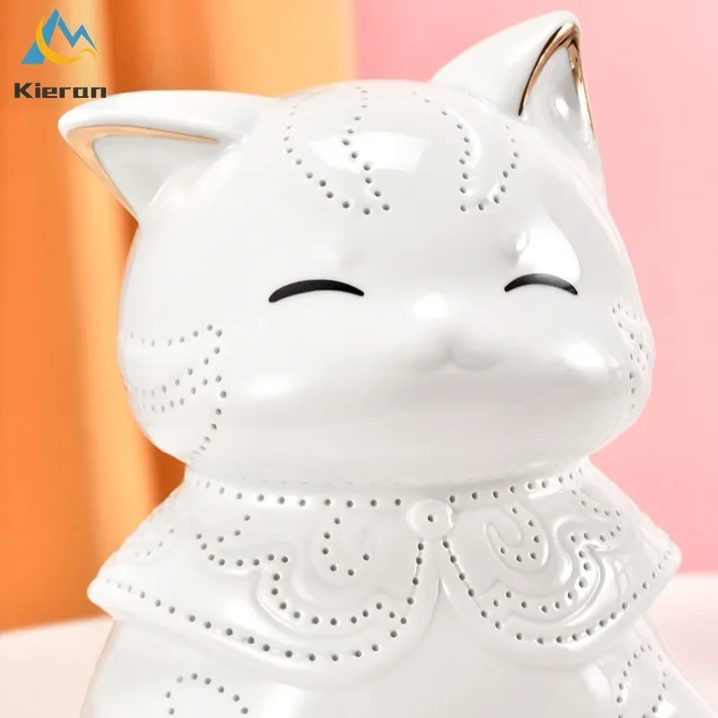 Modern Simple Beautiful Cat LED Desk Lamps Bedroom Study Office Bedside USB Table Lamp Living Room Decoration Ceramic Floor Lamp