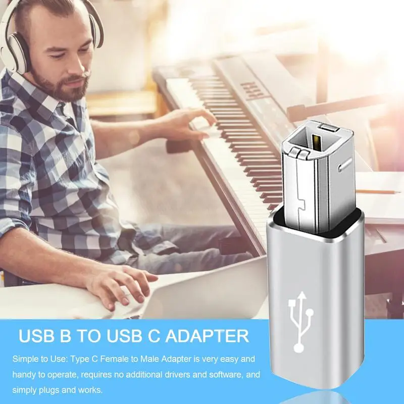 Type C Female To B Adapter Type C Female To Printer Male Adapter USB C Adapter For Digital Piano Controller DJ Controller