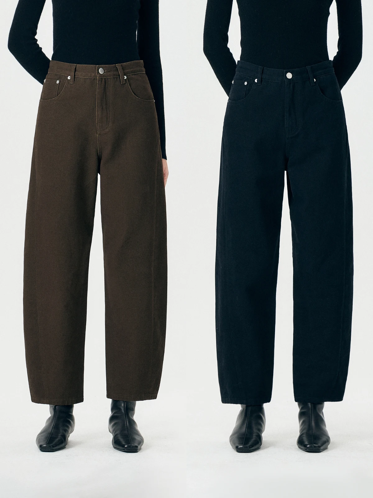 

Thornsaura Women's Fce Lined Denim Jeans Low Waist A-Line Nine-Tenths Knife Silhouette Straight Leg Cotton Jeans