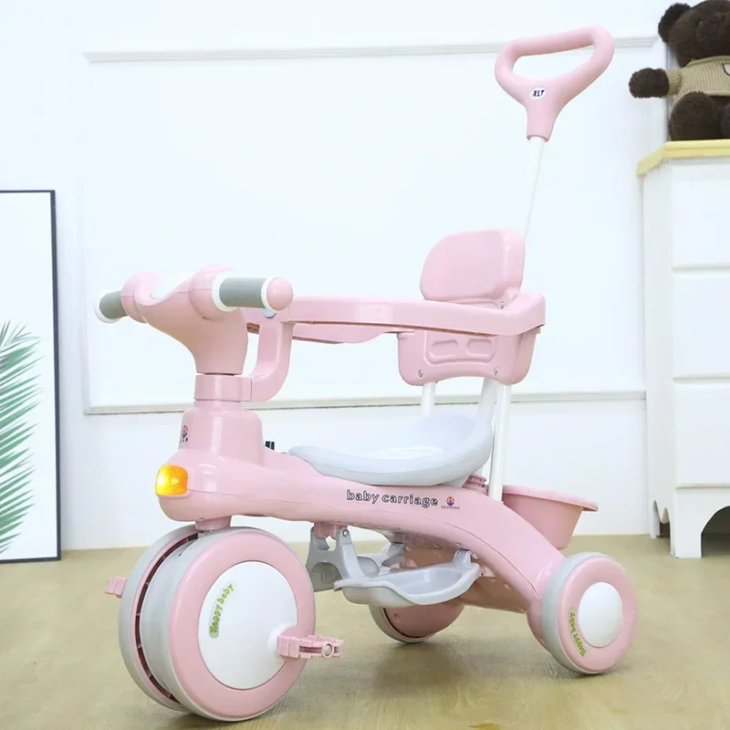 Carrinho de bebê triciclo infantil, bicicleta para crianças de 1 a 6 anos