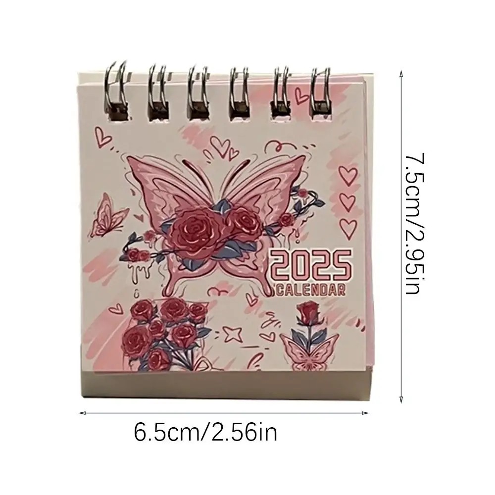 Cute Butterfly 2025 Calendar Standing Flip Mini Monthly Calendar Itinerary Note Home