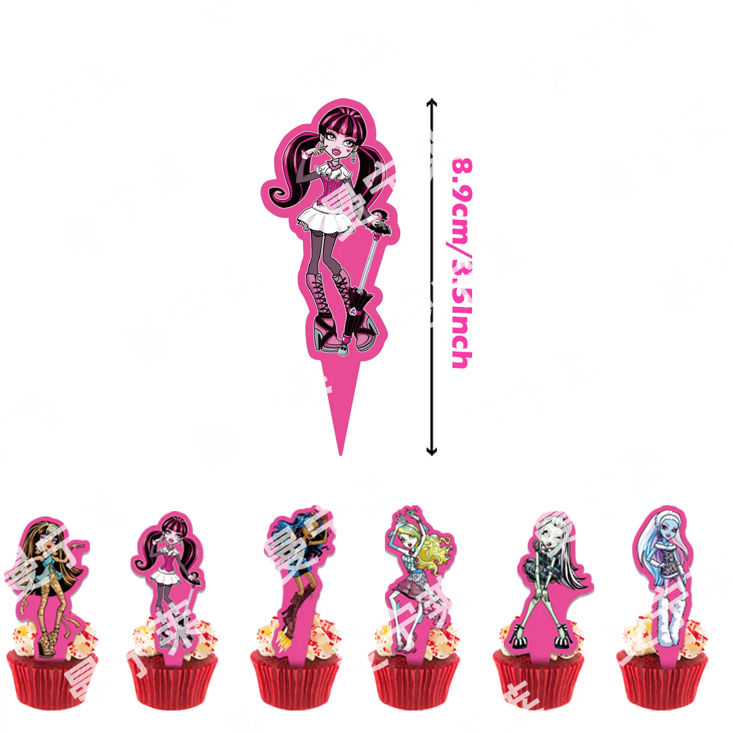 Cute Monster High Birthday Party Supply Disposable Banner Cake Topper Hanging Flag Monster High Balloons Set Birthday Decoration