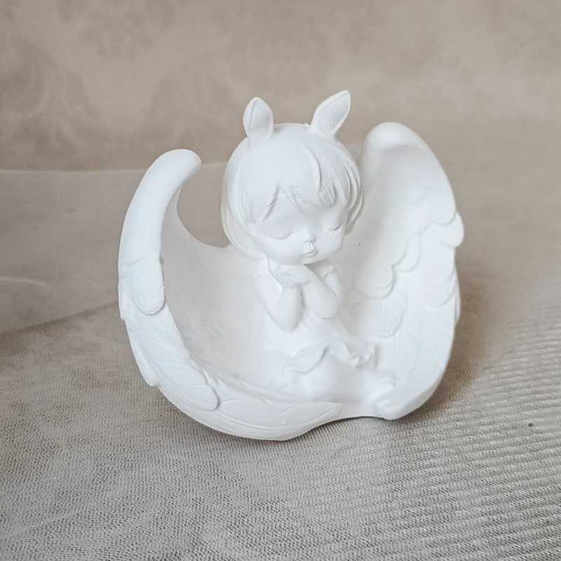 Plaster wings Anne baby cherub girl character couple room table ornaments cute