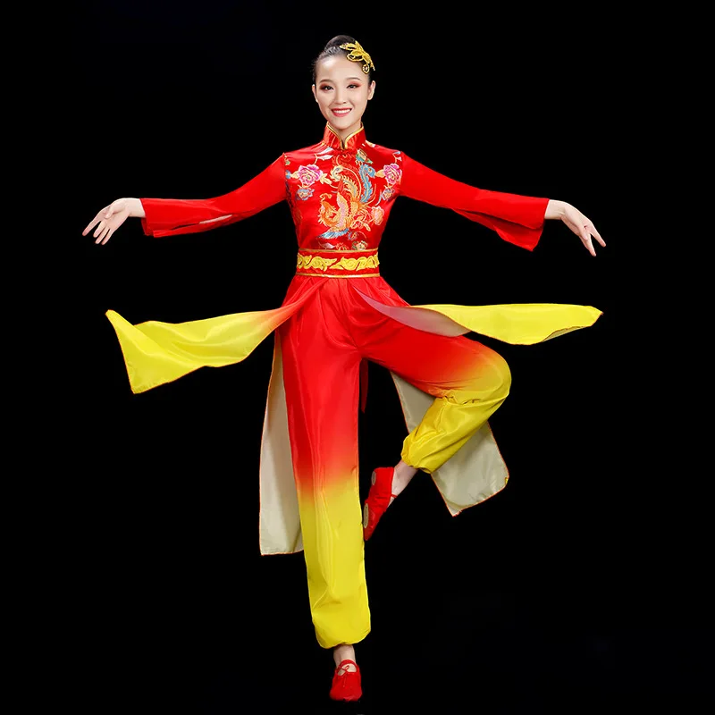 Adult drum costumes for men and women water drum performance costumes for new Yangko dance costumes for waist drum teams