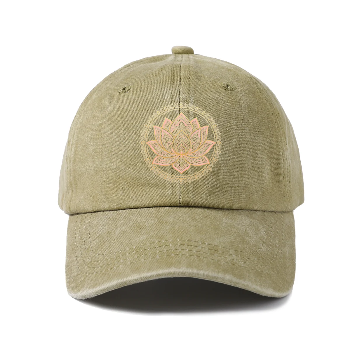 World Travel and Cultural Ornament Graphic Vintage Washed Baseball Cap, Adjustable Unisex Dad Hat for Men and Women