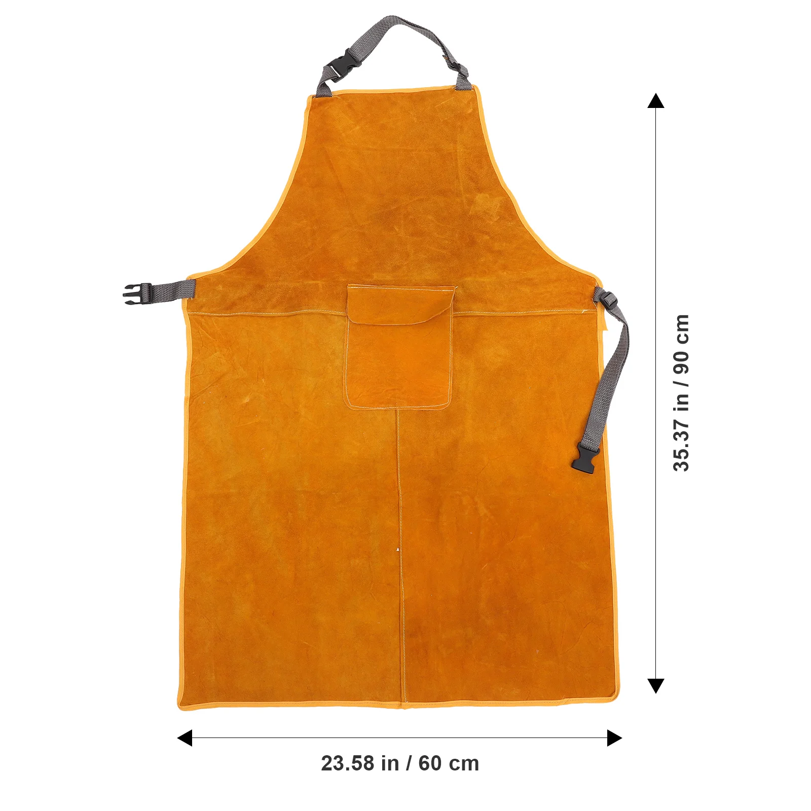 Welding Apron Thick Heavy Duty Split Fireproof Wear Resistant Apron Adjustable Straps Large