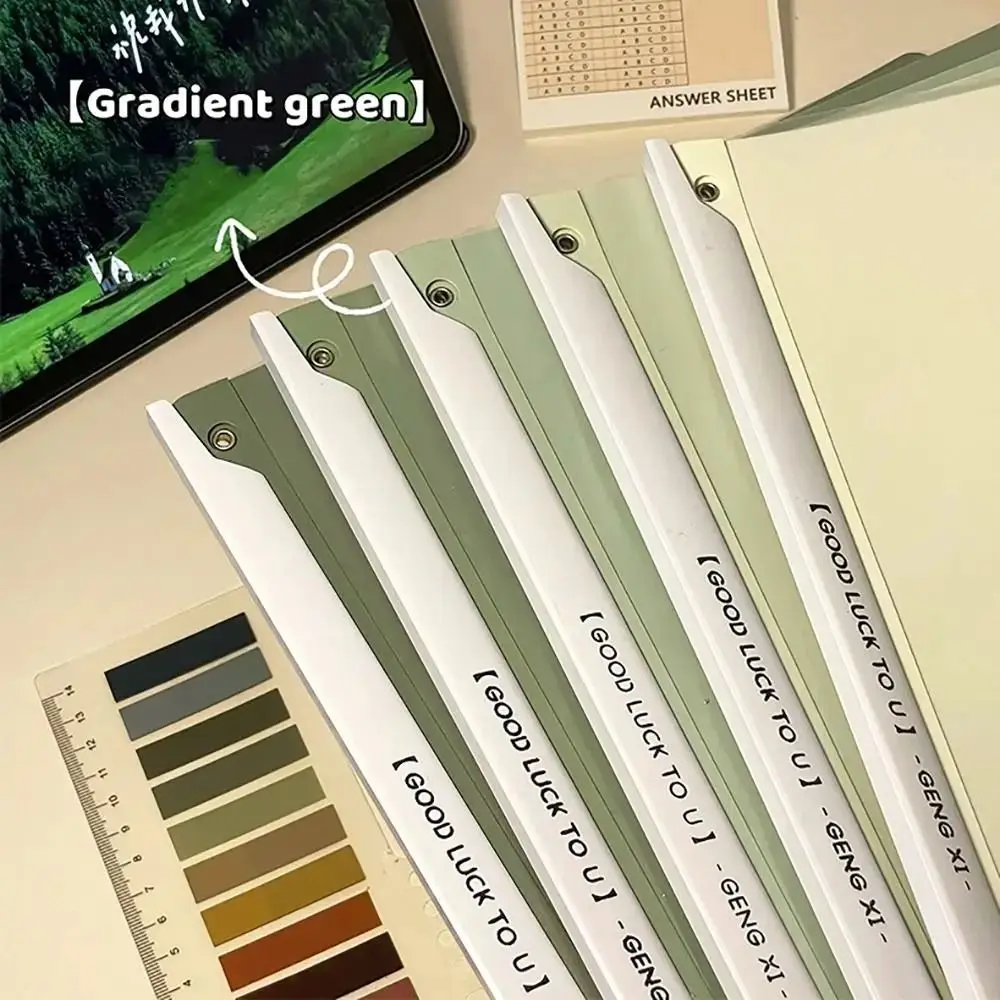 Gradient Morandi Color A4 Draw Rod Folder Waterproof Large-capacity Pull Rod Clip Thickened Sliding Bar Test Paper Storage Clip