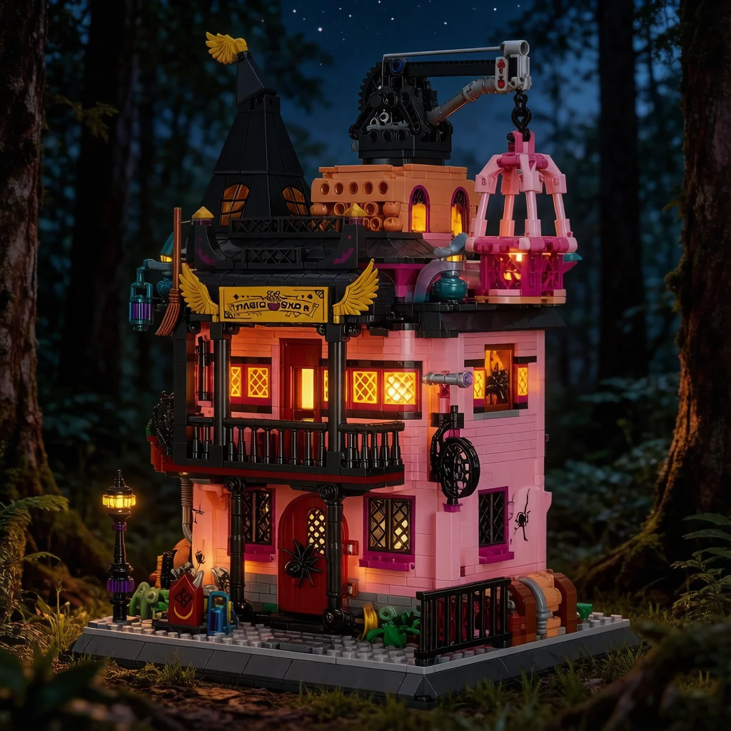 

Idea Movie Game Scene Mini Block Mysteries Magic Laboratory Construction Model Labs House Building Brick Toy With Light For Gift