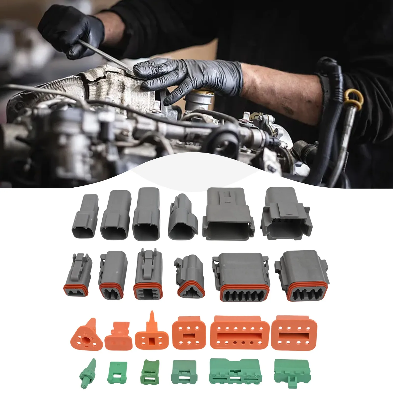 

Набор автомобильных проводов, водонепроницаемые электрические разъемы с различными конфигурациями контактов для надежного подключения