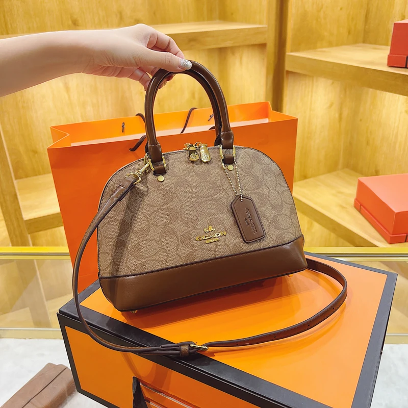 حقيبة كروس كلاسيكية من الجلد أنيقة للنساء بتصميم كلاسيكي فاخر وبسيط وأنيق للركاب بسعة كبيرة بلون سادة #4