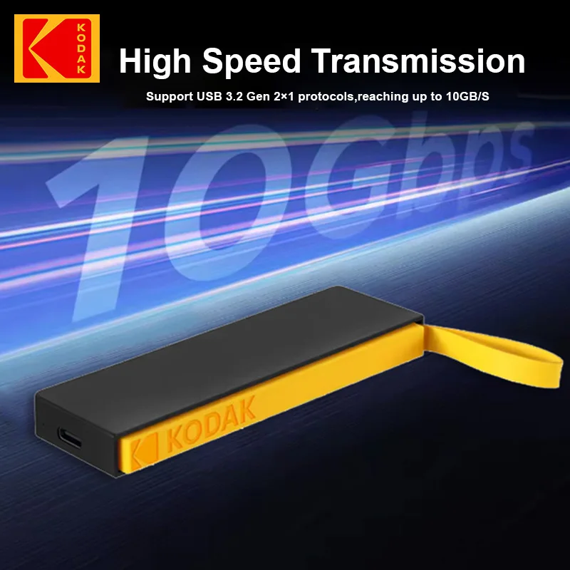KODAK X206 1TB External SSD Hard Drive Flash USB 3.2 1000Mb/s Portable SSD 128GB 256GB 512GB Mini PSSD for Laptop PS5 Xbox