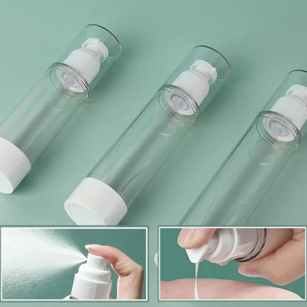 15/30/50/80/100ML PortableTravel Size Airless Pump Bottle Refillable Reusable Vacuum Dispenser Spray Container Cosmetic Bottles