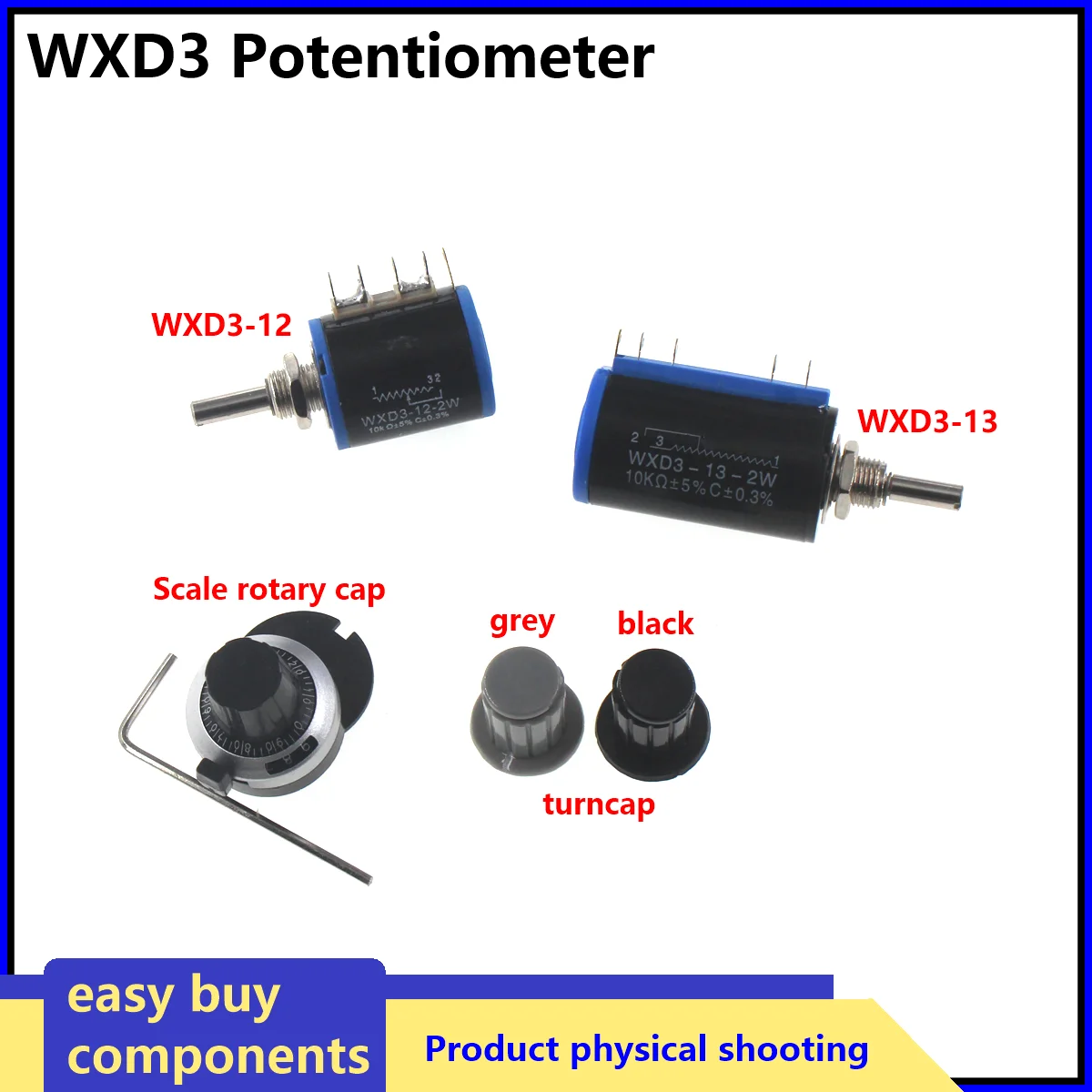 

WXD3-13-2W 10K WXD3-12 100R 220R 470R 680 Ohm 10K 2W Wirewound Multi-Turn Potentiometer 10 Laps 1K 2.2K 4.7K 5.6K 6.8K 47K 100K