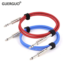 1/4 kabel gitarowy Cal, 6.35MM Stereo/Mono do Stereo/dźwięk Mono kabel krosowy 6.5MM TRS/TS do TRS/TS z męskiego na męskie kabel przyrządowy