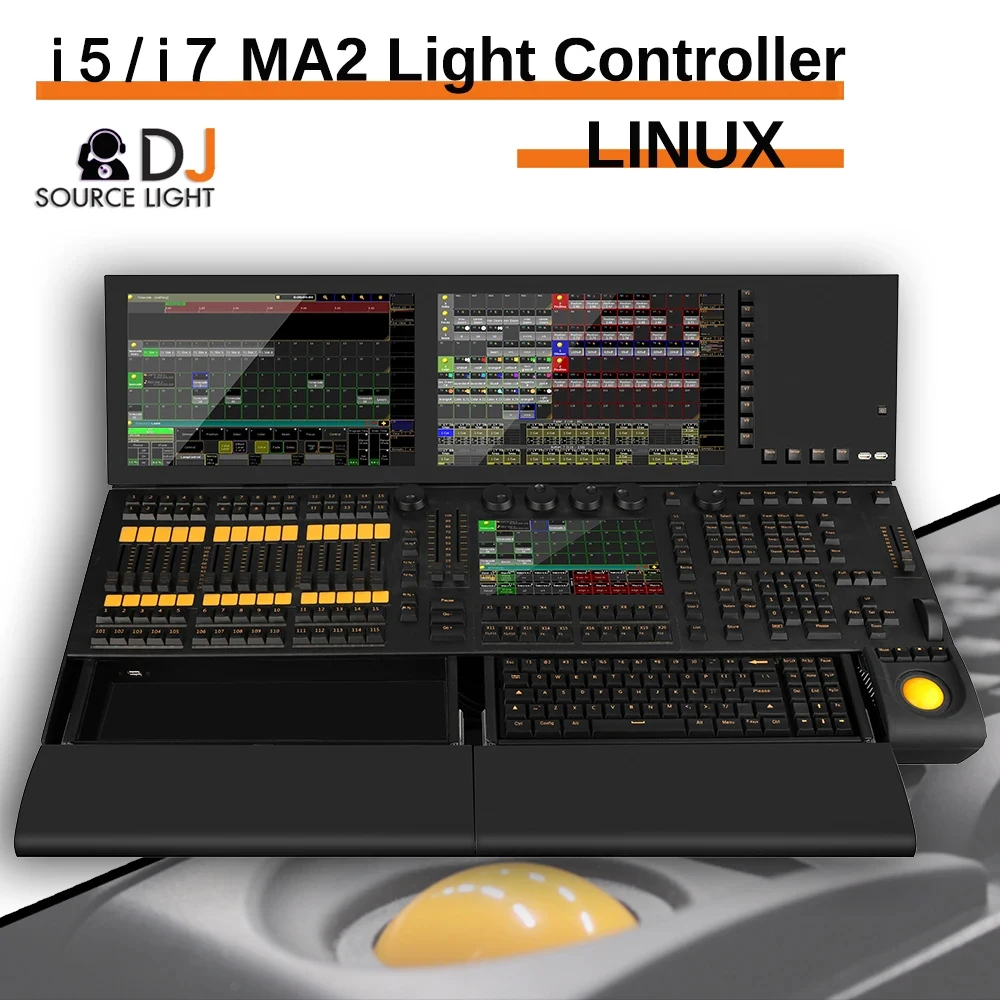 I5/I7 Grand ma2 kontroler światła profesjonalne oświetlenie sceniczne Linux ruchoma głowica DJ Disco Bar Party DMX Performance ekran dotykowy